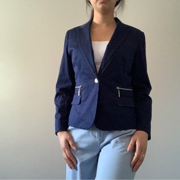 🌟Bianca Nygard Navy Blue Blazer - Size  10P 🌙 - Picture 9 of 11